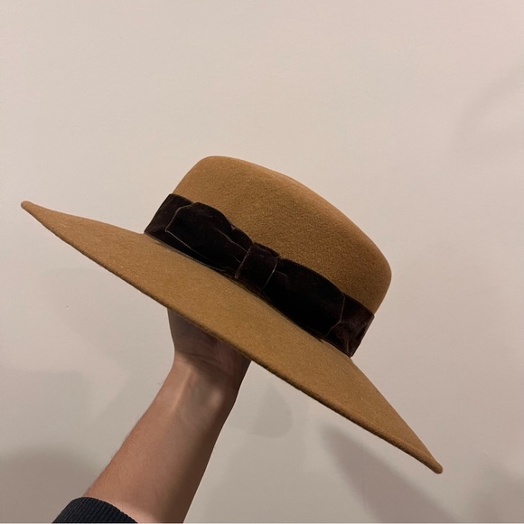 Vintage Wool Brim Hat Bow - Picture 6 of 7